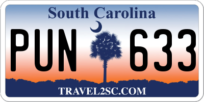 SC license plate PUN633
