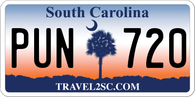 SC license plate PUN720