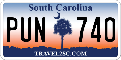 SC license plate PUN740