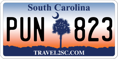 SC license plate PUN823