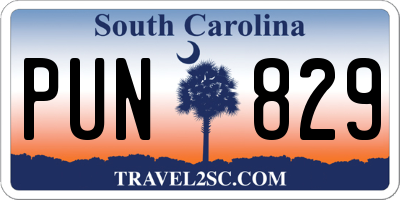 SC license plate PUN829