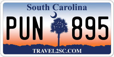SC license plate PUN895