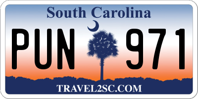 SC license plate PUN971
