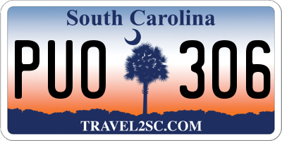 SC license plate PUO306
