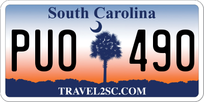 SC license plate PUO490