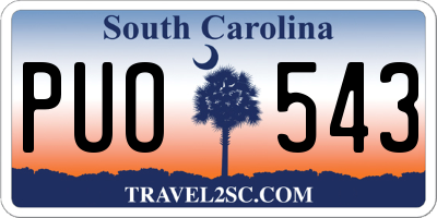 SC license plate PUO543
