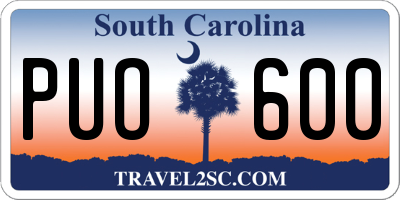 SC license plate PUO600