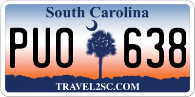 SC license plate PUO638