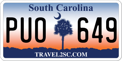 SC license plate PUO649