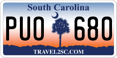 SC license plate PUO680