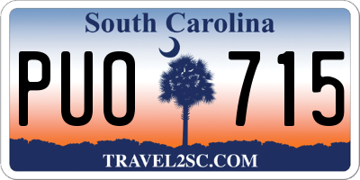 SC license plate PUO715
