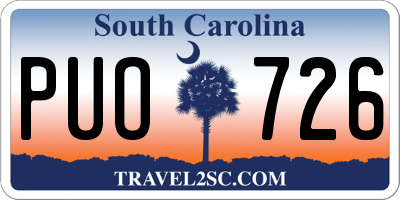 SC license plate PUO726