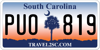SC license plate PUO819