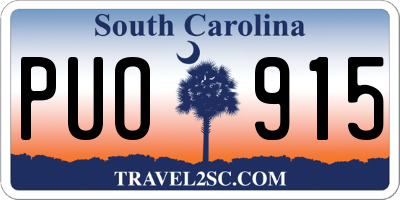 SC license plate PUO915