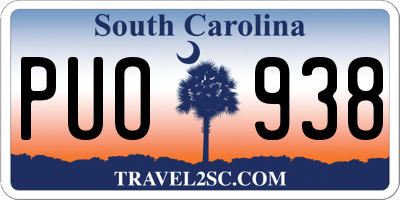 SC license plate PUO938