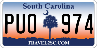 SC license plate PUO974
