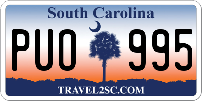 SC license plate PUO995