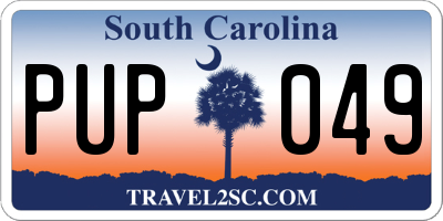 SC license plate PUP049