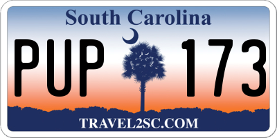 SC license plate PUP173