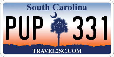 SC license plate PUP331