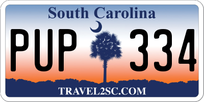 SC license plate PUP334