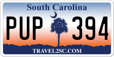 SC license plate PUP394