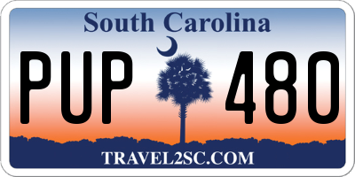 SC license plate PUP480