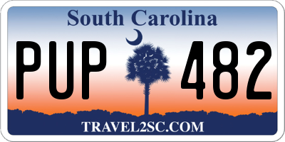 SC license plate PUP482