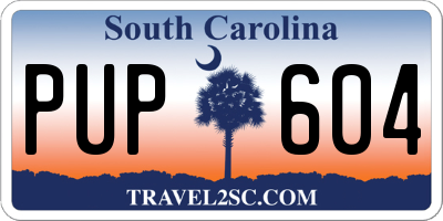 SC license plate PUP604