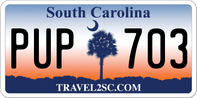 SC license plate PUP703