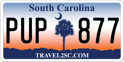 SC license plate PUP877