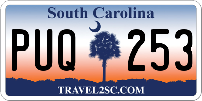 SC license plate PUQ253