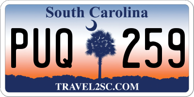 SC license plate PUQ259