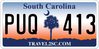 SC license plate PUQ413