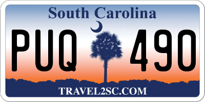 SC license plate PUQ490