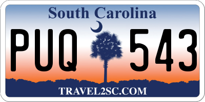 SC license plate PUQ543