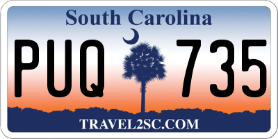 SC license plate PUQ735