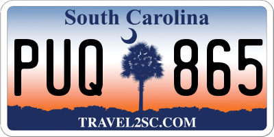 SC license plate PUQ865