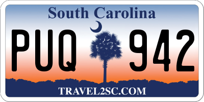 SC license plate PUQ942