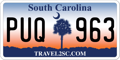 SC license plate PUQ963