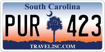SC license plate PUR423