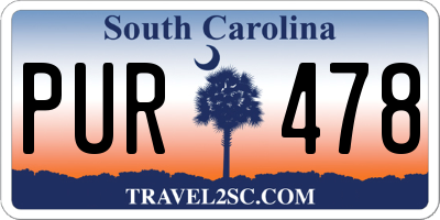SC license plate PUR478