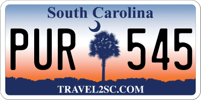 SC license plate PUR545