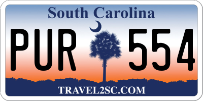 SC license plate PUR554