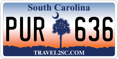 SC license plate PUR636