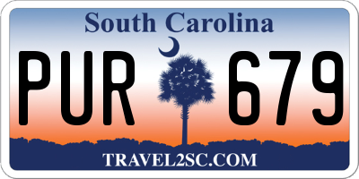 SC license plate PUR679