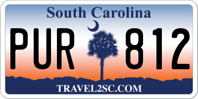 SC license plate PUR812