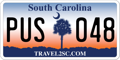SC license plate PUS048