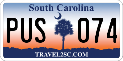 SC license plate PUS074