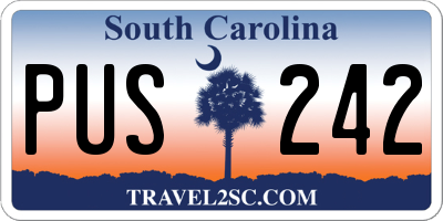 SC license plate PUS242